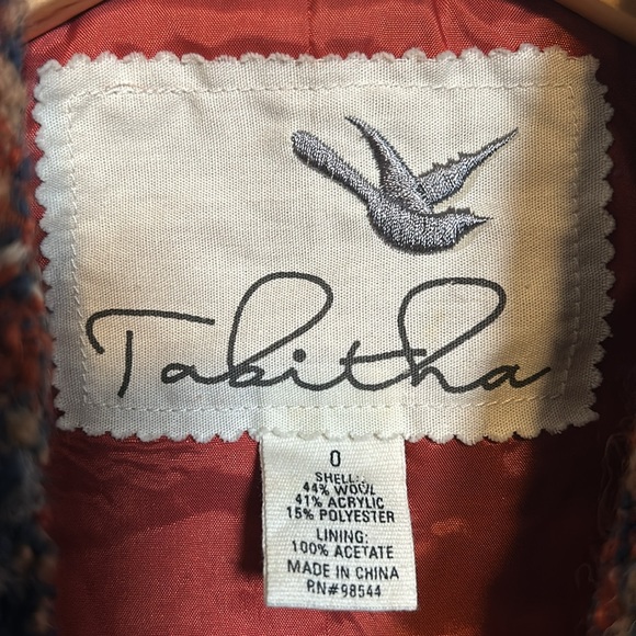 Anthropologie Tabitha Blue Waist Tie Tweed Ruffle Collar Plaid Wool Blazer Sze 0 - Picture 8 of 16